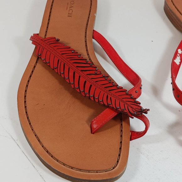Coach Red Feather Sandals - Picture 3 of 12